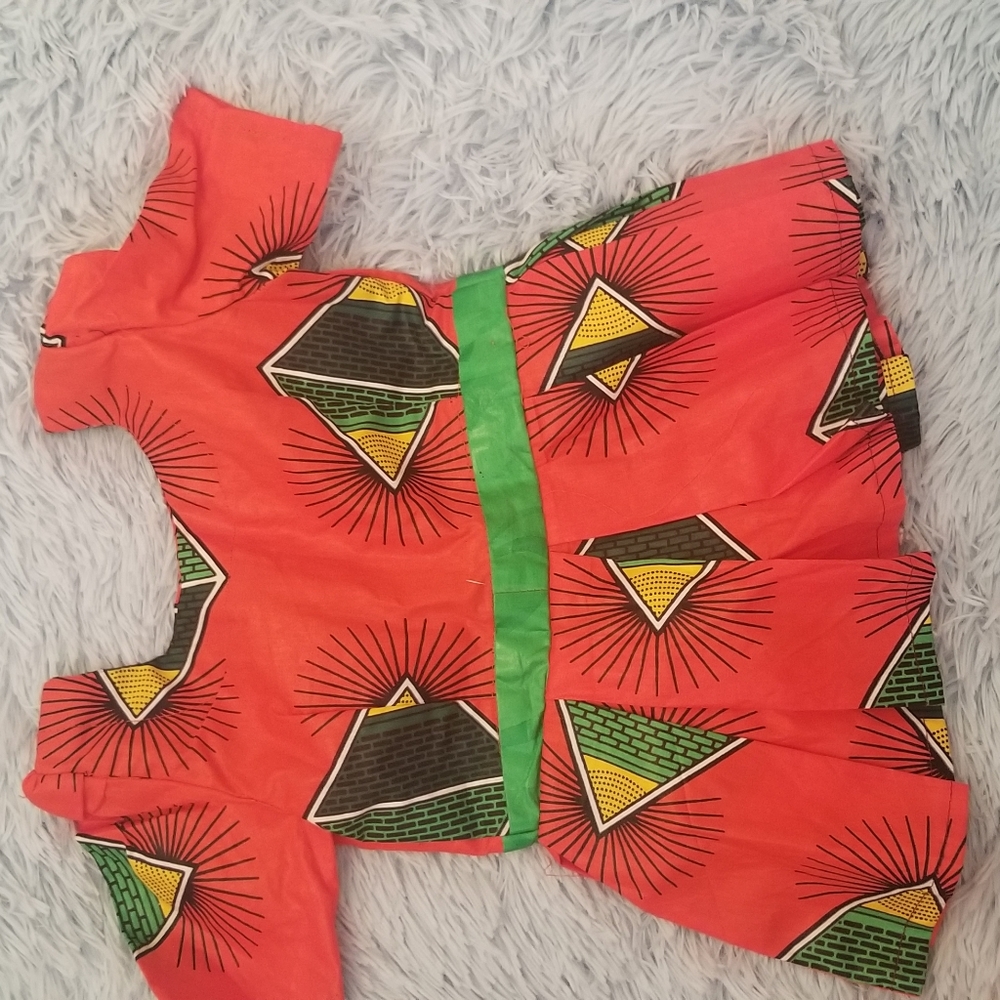 African print top and ashort
